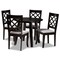 Baxton Studio Daisy Grey Upholstered and Dark Brown Finished Wood 5-Piece Dining Set 173-9726-10896 - alternate 1